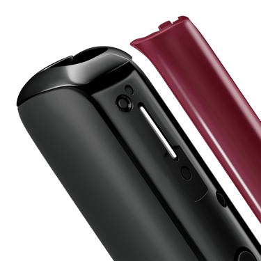 Close-up of Dark Orchid Ploom Aura front panel