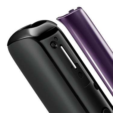 Prikaz izbliza na Ploom AURA Lavender prednju masku, odvojene od uređaja. 
