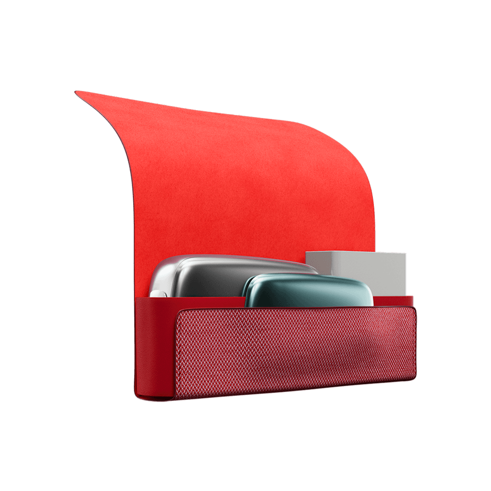 Ploom X Advanced fabric carry case red lateral open
